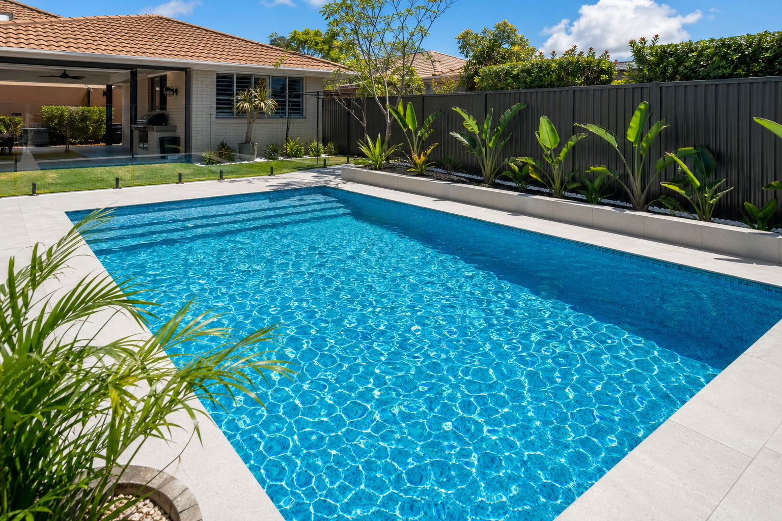 Pool after treatment — crystal clear